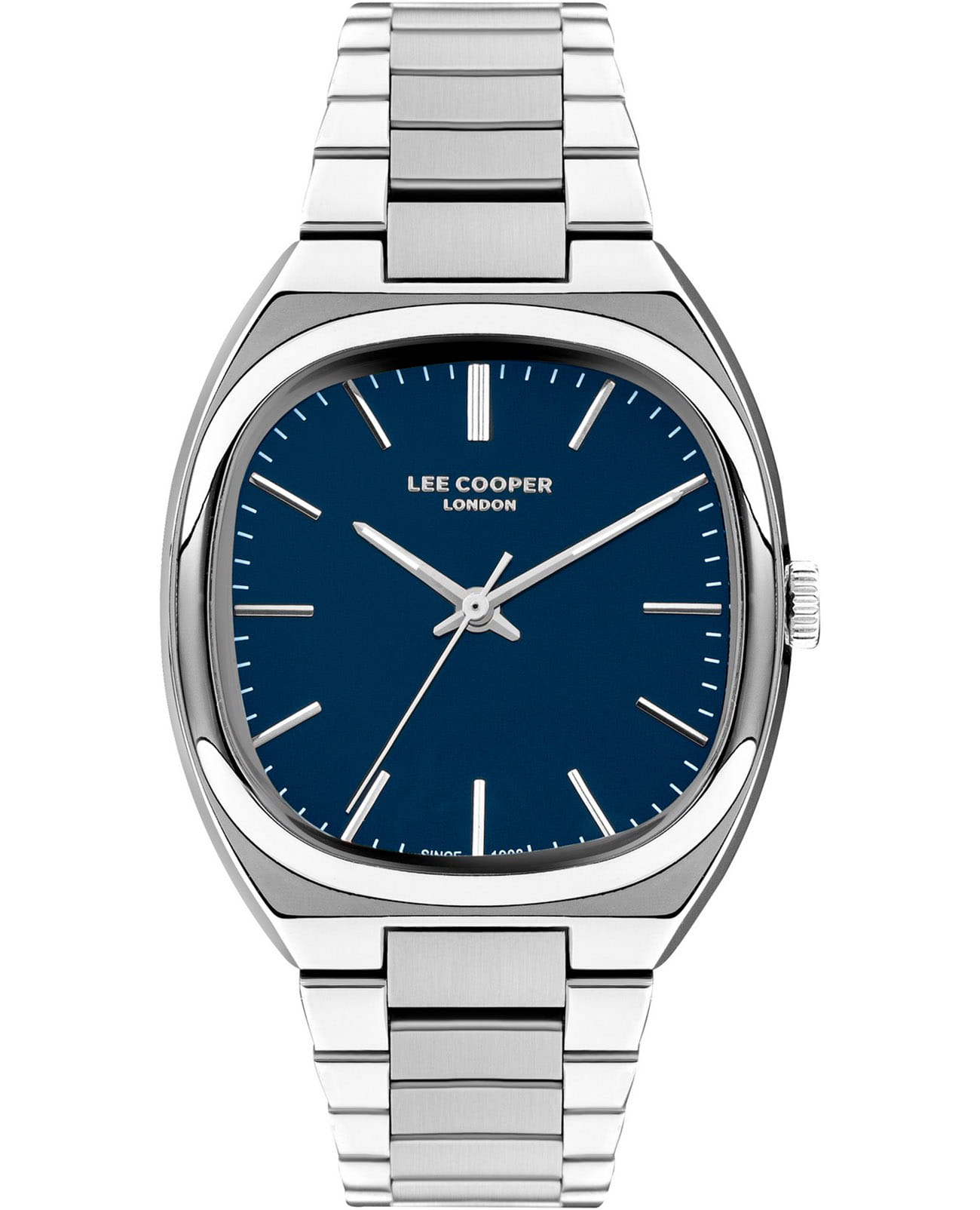 Lee Cooper Lee Cooper LC07938.390  LC07938.390 кварцевые мужские часы синий циферблат, браслет нержавеющая сталь — вид спереди