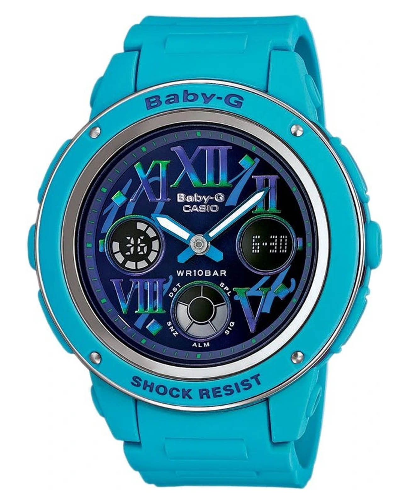 Casio Casio Baby-G BGA-150GR-2BER  BGA-150GR-2BER кварцевые женские часы  циферблат, браслет пластик — вид спереди