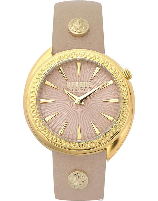Versus Versace VSPHF0420  VSPHF0420 кварцевые женские часы розовый циферблат, браслет кожаный — вид спереди