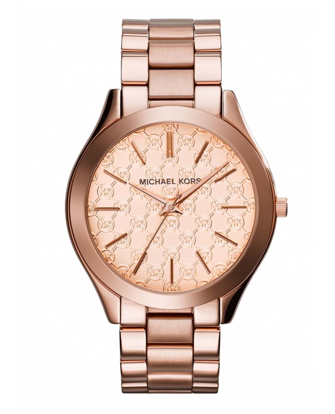 Michael Kors Michael Kors Runway MK3336  MK3336 кварцевые женские часы золотой циферблат, браслет сталь c pvd покрытием — вид спереди