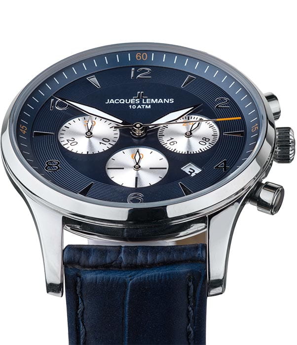 Jacques Lemans Jacques Lemans 1-1654C мужские часы синий циферблат на запястье