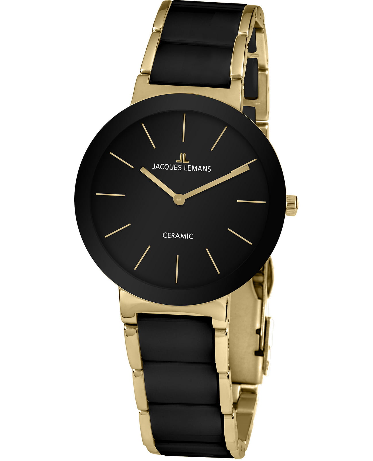 Jacques Lemans Jacques Lemans High Tech Ceramic 42-7E  42-7E кварцевые женские часы черный циферблат, браслет керамика — вид спереди
