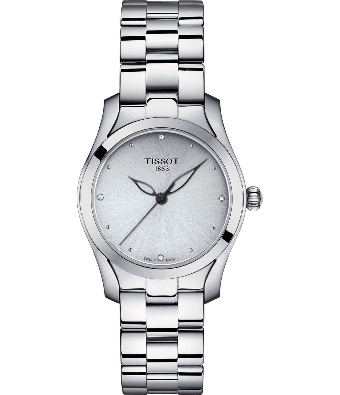 Tissot Tissot T-Wave T112.210.11.036.00 T Wave T1122101103600 кварцевые женские часы белый циферблат, браслет нержавеющая сталь — вид спереди