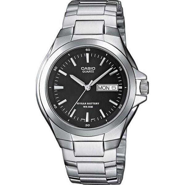 Casio Casio MTP-1228D-1A  MTP-1228D-1A кварцевые мужские часы черный циферблат, браслет  — вид спереди