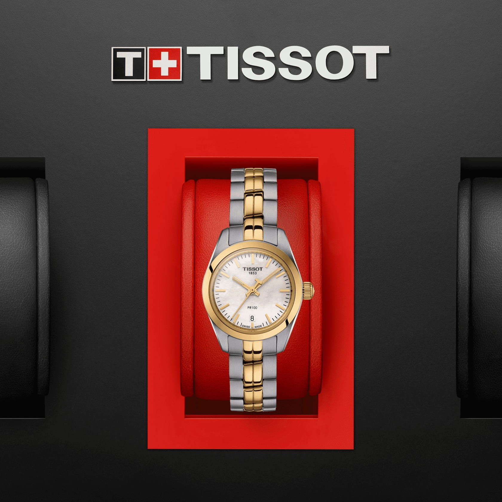 Tissot Tissot PR 100 Lady Small T101.010.22.111.00, t-classic швейцария женские часы на браслете сталь c pvd покрытием боковой вид