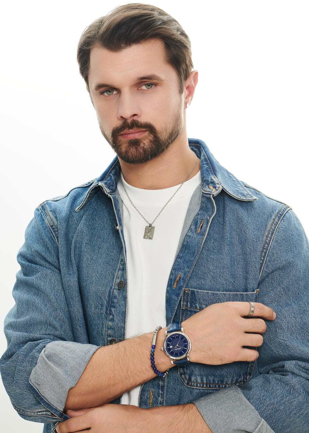 Mathey-Tissot Mathey-Tissot City Leather HB611251ABU , наручные мужские часы фото под углом