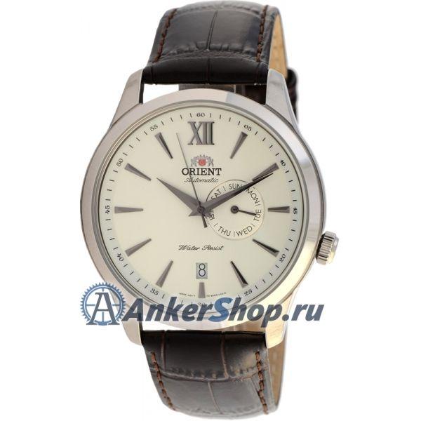 Orient Orient ES00006W (FES00006W)  FES00006W механические мужские часы серый циферблат, браслет кожа + текстиль — вид спереди