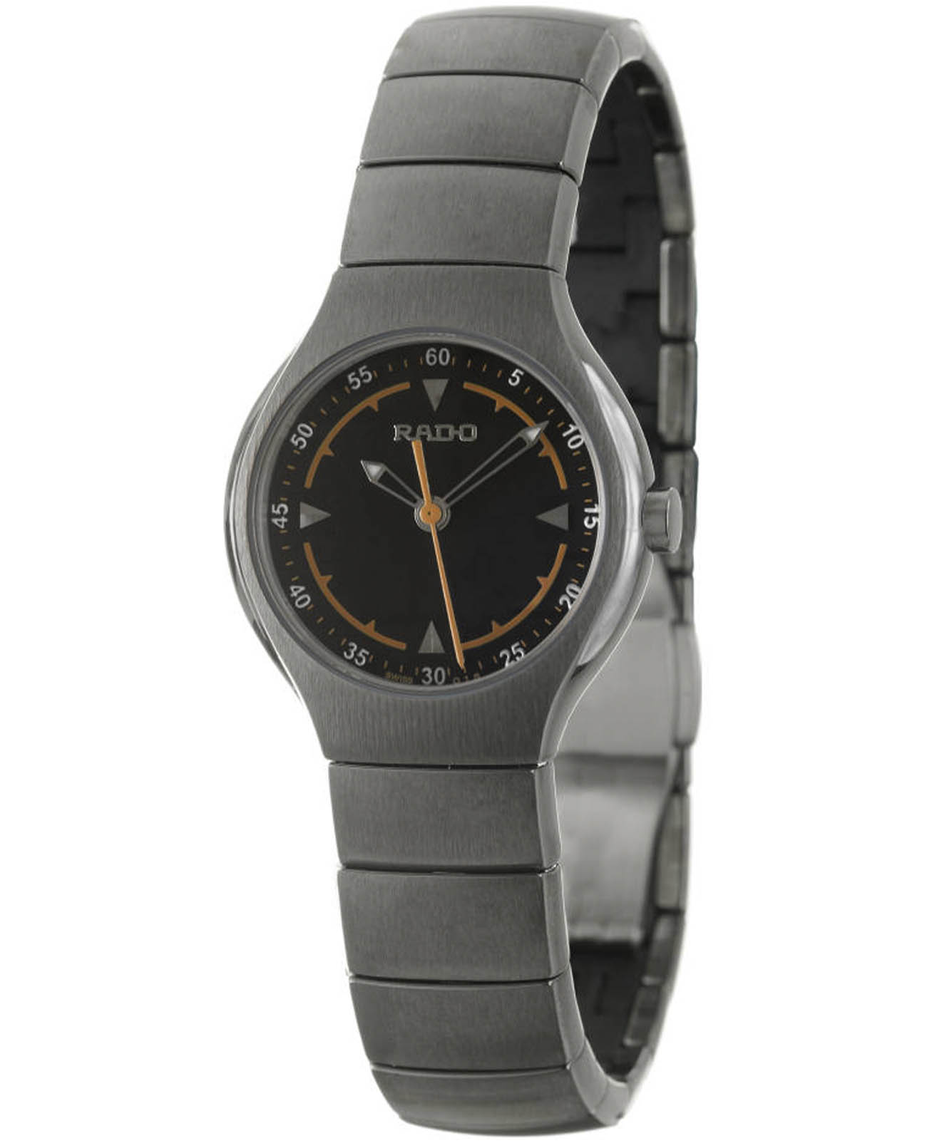 Rado Rado True R27676152  R27676152 кварцевые женские часы черный циферблат, браслет высокотехнологичная плазменная керамика — вид спереди