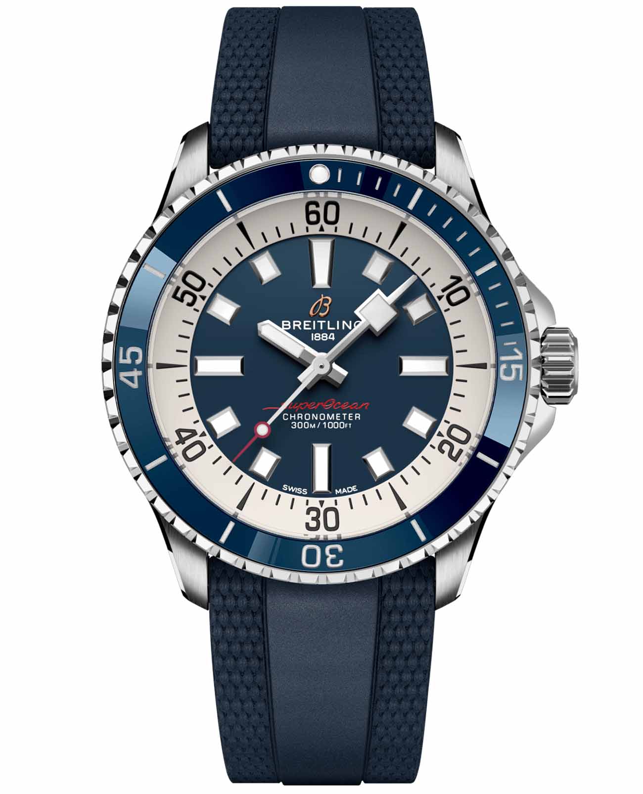 Breitling Breitling Superocean Automatic 42 A17375E71C1S1  A17375E71C1S1 механические мужские часы  циферблат, браслет каучук — вид спереди