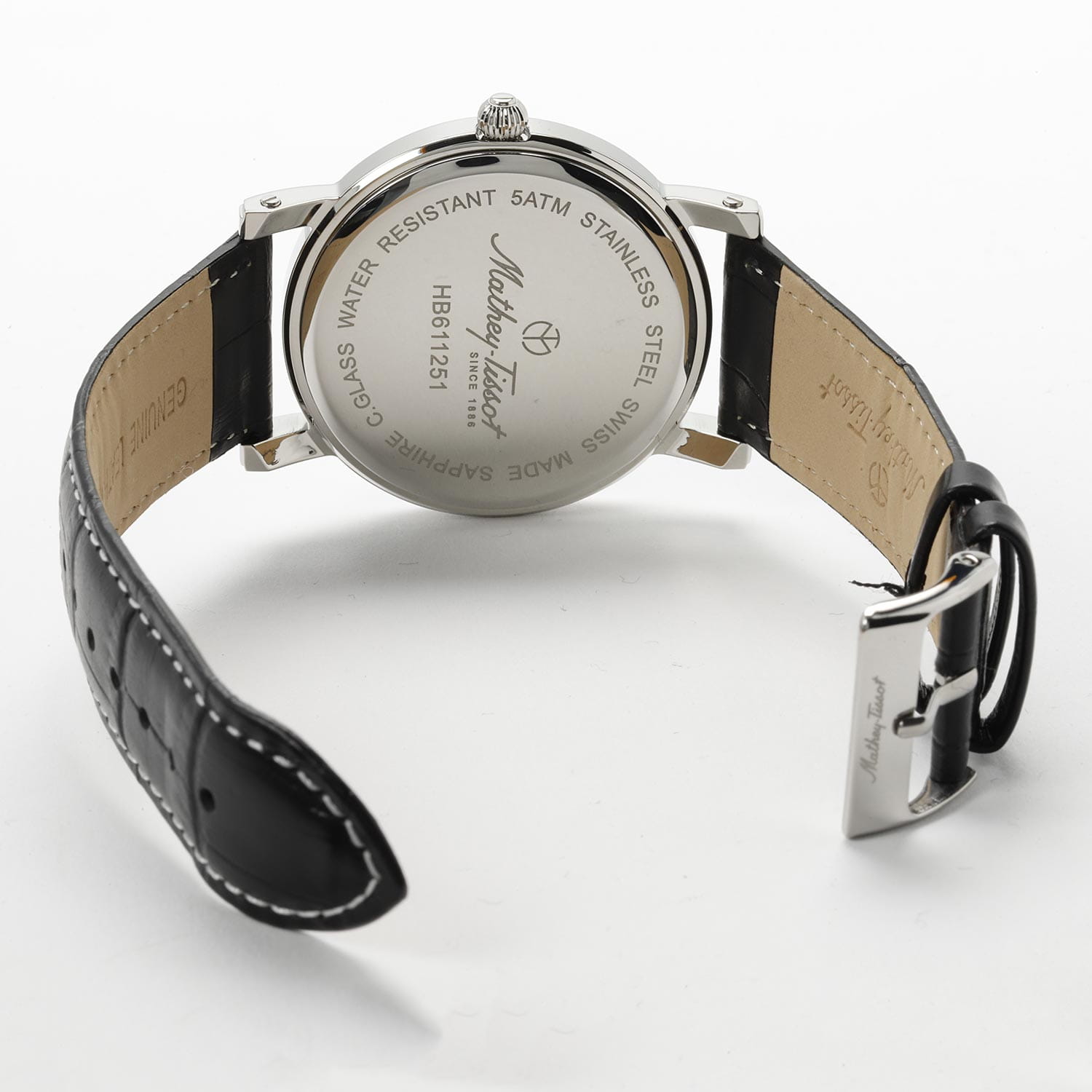 Mathey-Tissot Mathey-Tissot City Leather HB611251AN кварцевые мужские часы часы крупный план черный циферблата