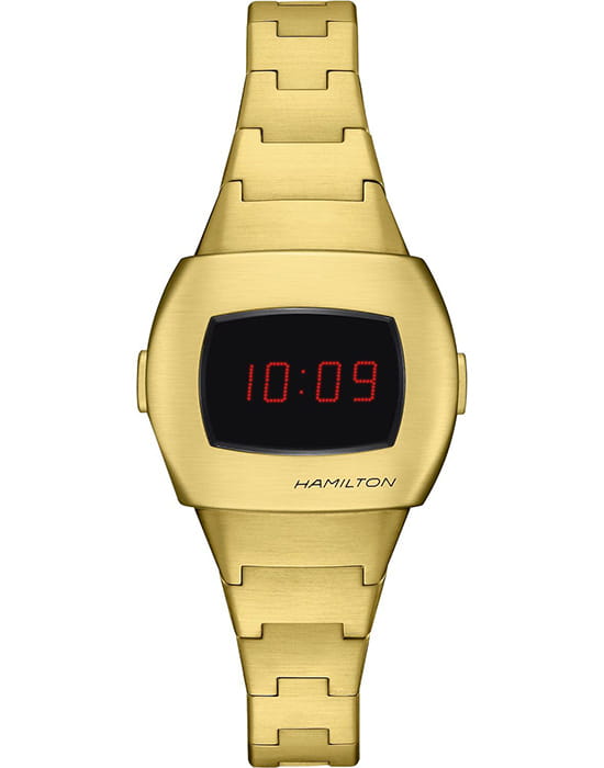 Hamilton Hamilton American Classic PSR 74 H52314130  H52314130 кварцевые мужские часы  циферблат, браслет нержавеющая сталь с pvd-покрытием — вид спереди