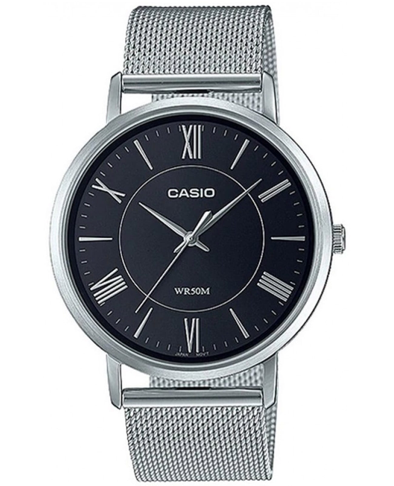 Casio Casio Collection MTP-B110M-1A  MTP-B110M-1A кварцевые мужские часы черный циферблат, браслет нержавеющая сталь — вид спереди