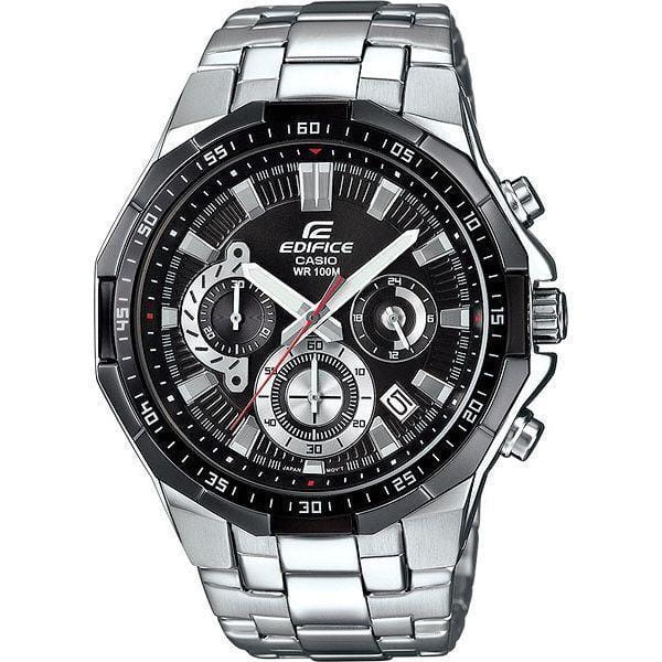 Casio Casio Edifice EFR-554D-1A EFR EFR-554D-1A автокварц (кинетик) мужские часы черный циферблат, браслет нержавеющая сталь — вид спереди
