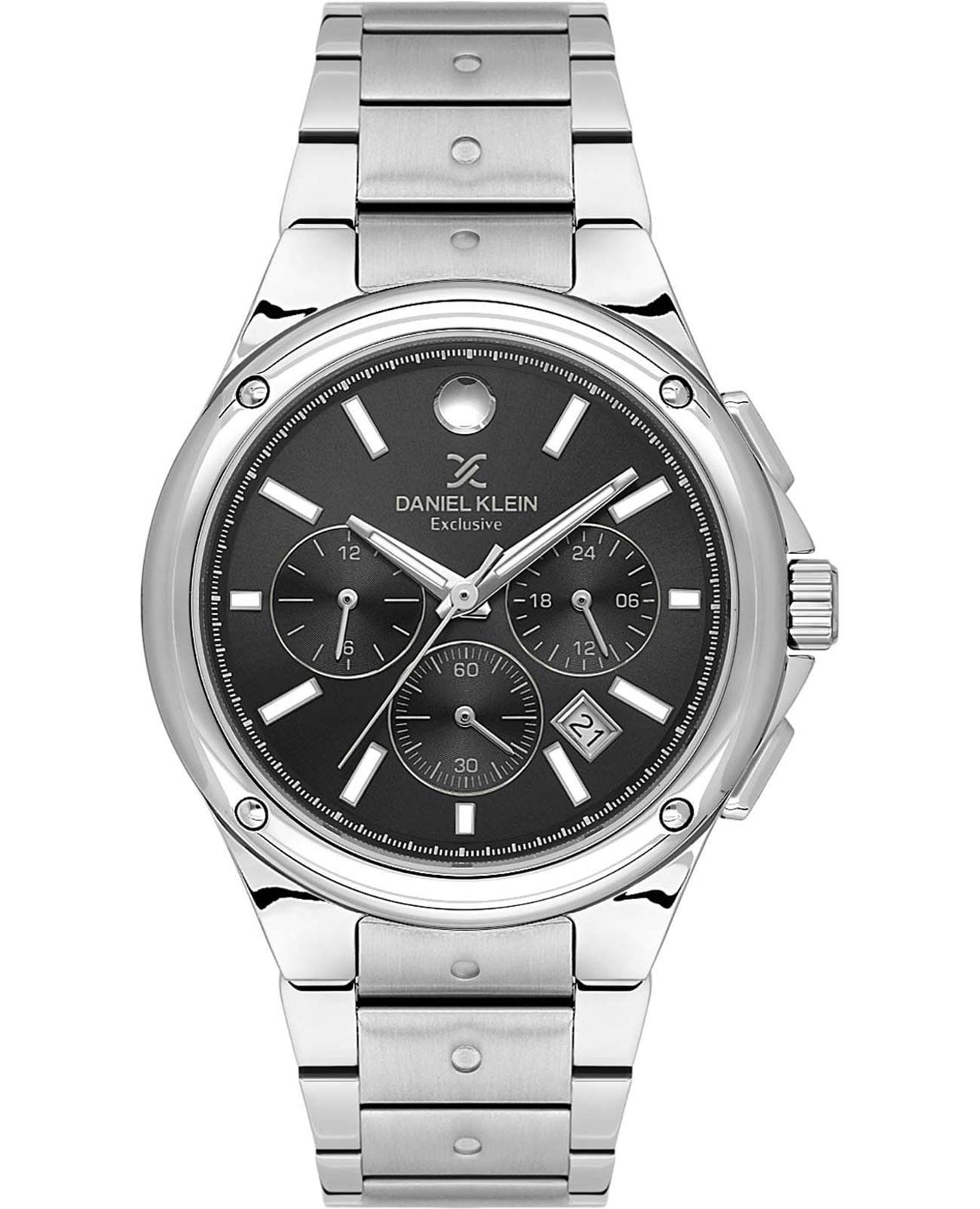 Daniel Klein Daniel Klein Exclusive DK.1.13746-2  DK.1.13746-2 кварцевые мужские часы черный циферблат, браслет нержавеющая сталь — вид спереди