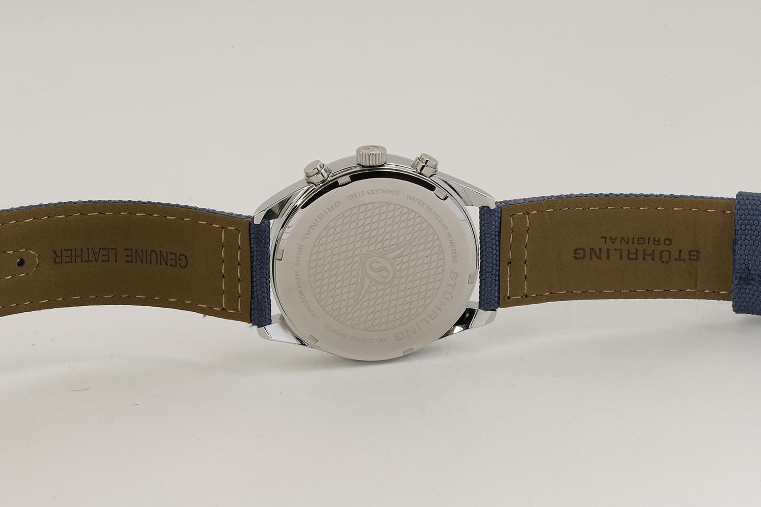 Stuhrling Stuhrling Aviator 4001.4 кварцевые мужские часы часы крупный план синий циферблата