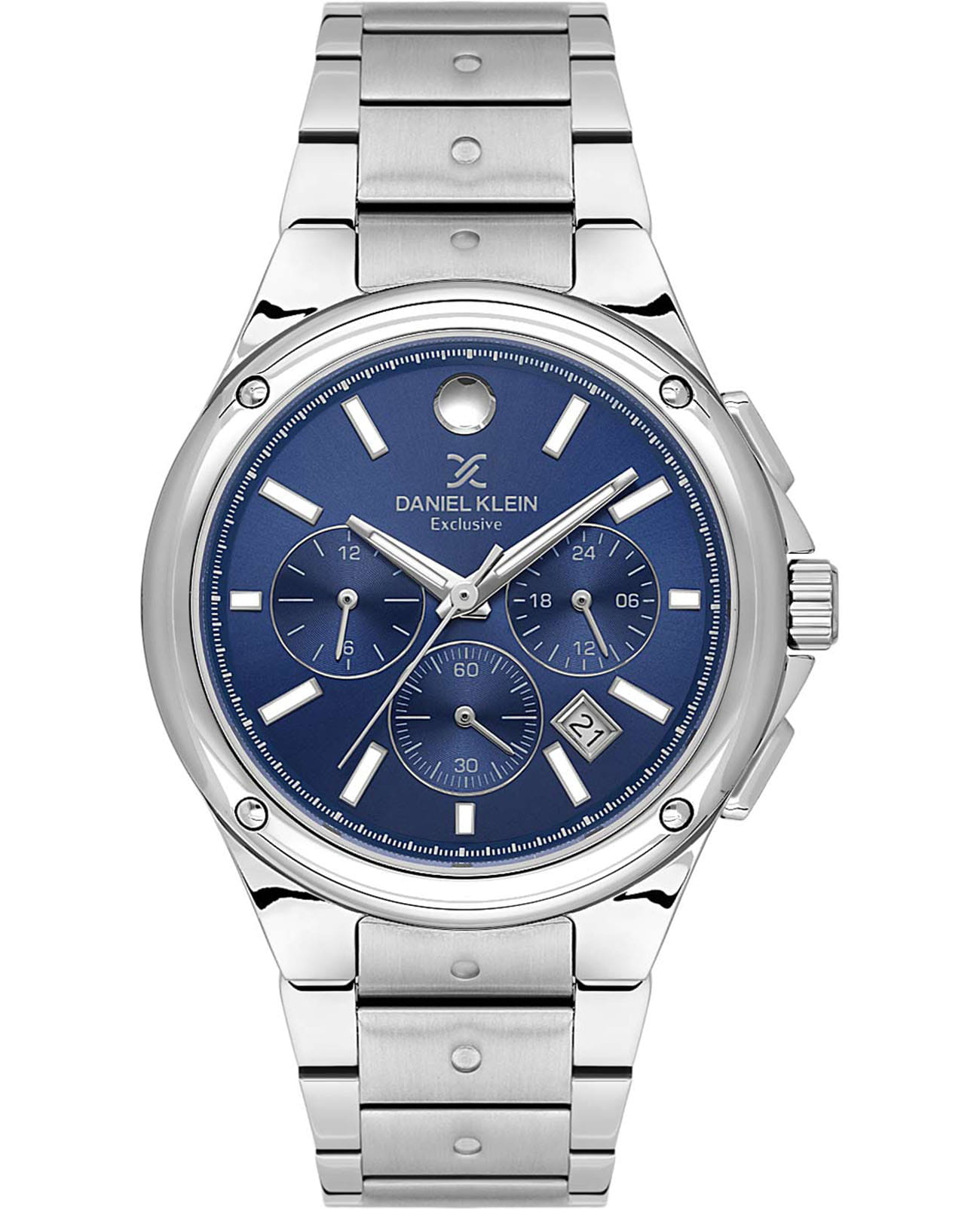 Daniel Klein Daniel Klein Exclusive DK.1.13746-3  DK.1.13746-3 кварцевые мужские часы синий циферблат, браслет нержавеющая сталь — вид спереди