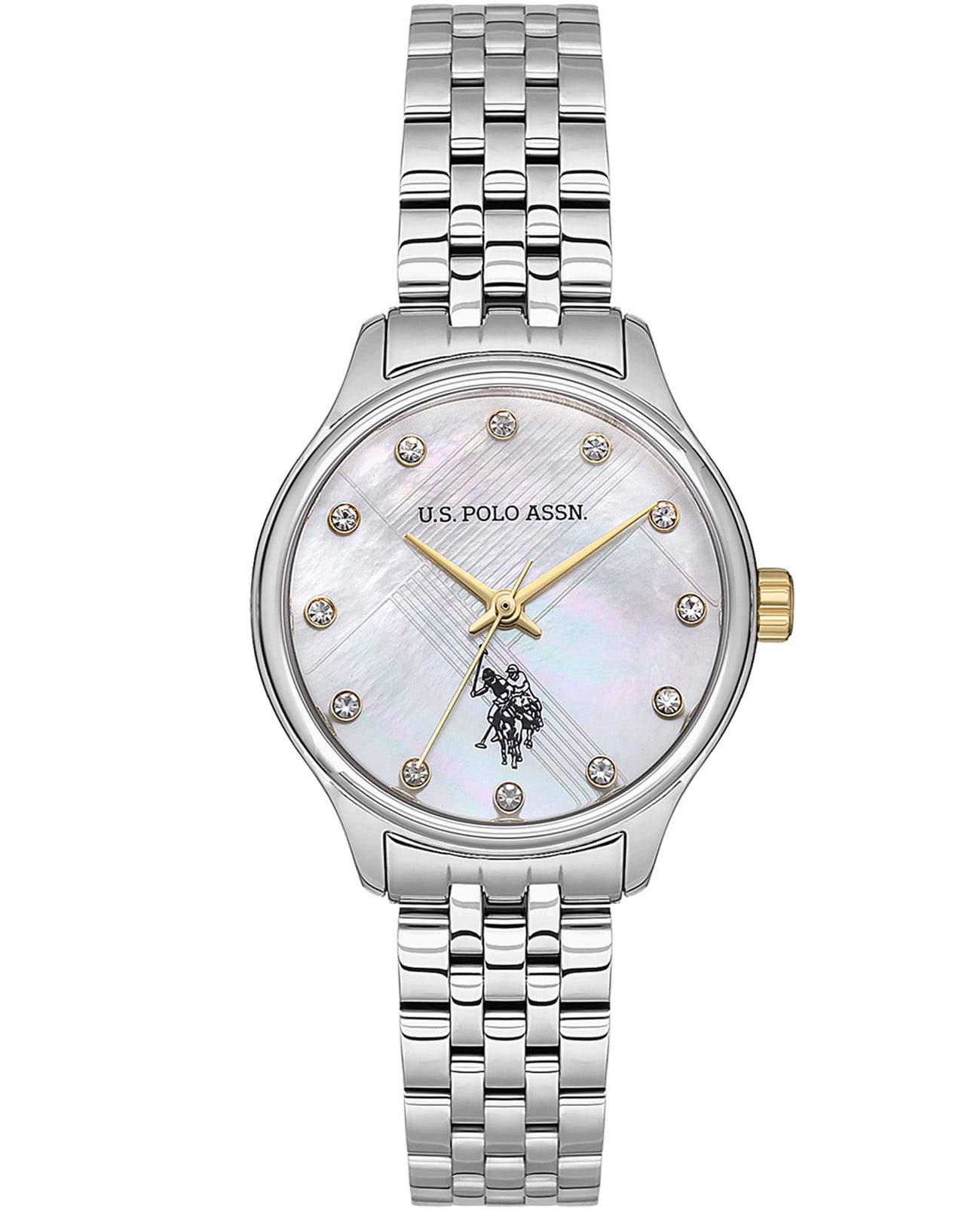 U.S. Polo Assn. U.S. Polo Assn. Stile USPA2071-01  USPA2071-01 кварцевые женские часы перламутровый циферблат, браслет нержавеющая сталь — вид спереди