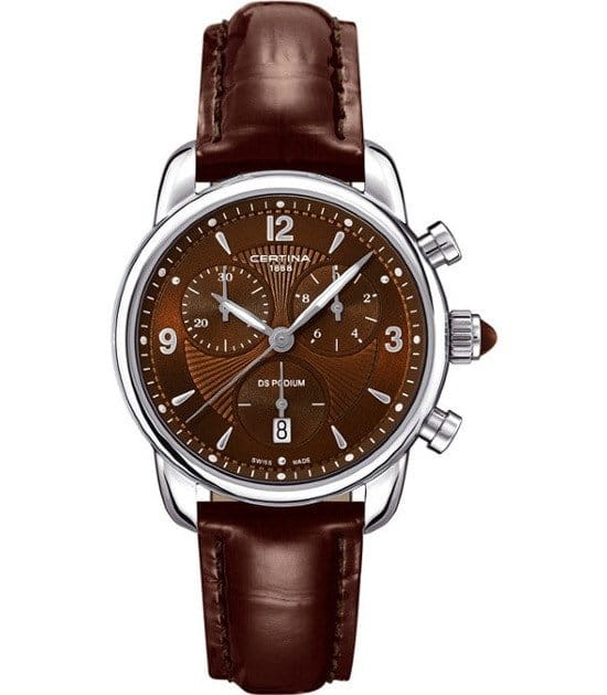 Certina Certina C025.217.16.297.00  C0252171629700 кварцевые женские часы коричневый циферблат, браслет кожаный — вид спереди