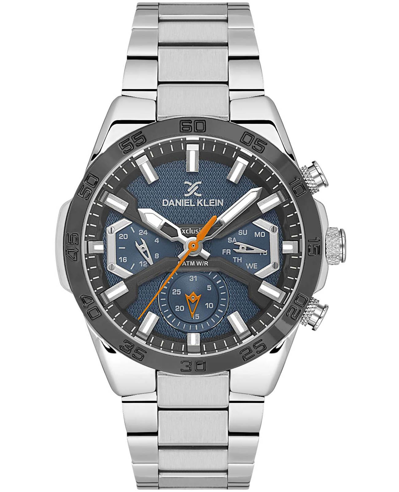 Daniel Klein Daniel Klein Exclusive DK.1.13747-3  DK.1.13747-3 кварцевые мужские часы синий циферблат, браслет нержавеющая сталь — вид спереди