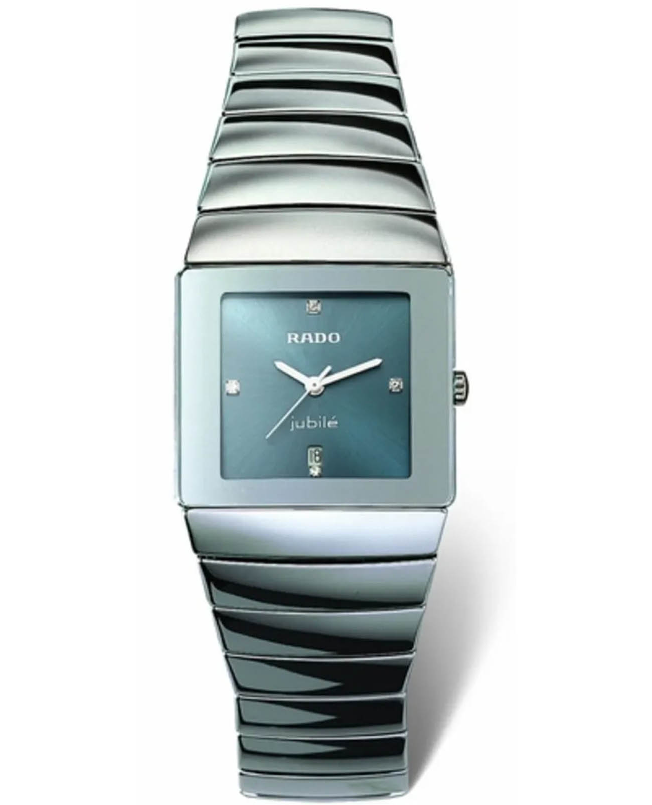 Rado Rado Sintra R13332762  R13332762 кварцевые женские часы синий циферблат, браслет ceramos™ — вид спереди