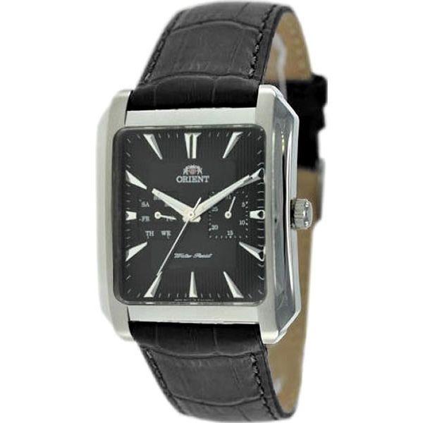 Orient Orient STAA004B (FSTAA004B)  FSTAA004B  мужские часы черный циферблат, браслет кожа + текстиль — вид спереди