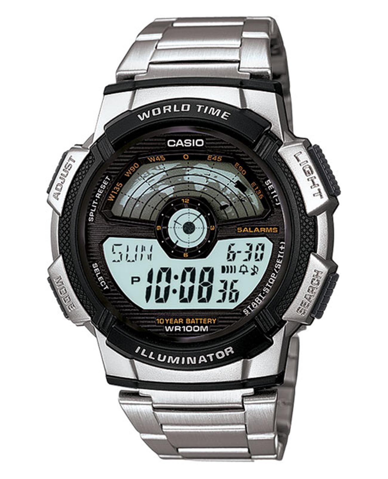 Casio Casio Collection AE-1100WD-1AVSDF (AE-1100WD-1A)  AE-1100WD-1A кварцевые мужские часы  циферблат, браслет пластик — вид спереди