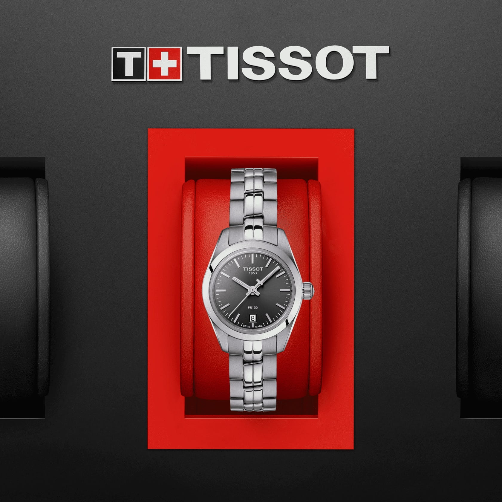 Tissot Tissot PR 100 Lady Small T101.010.11.061.00, t-classic швейцария женские часы на браслете нержавеющая сталь боковой вид