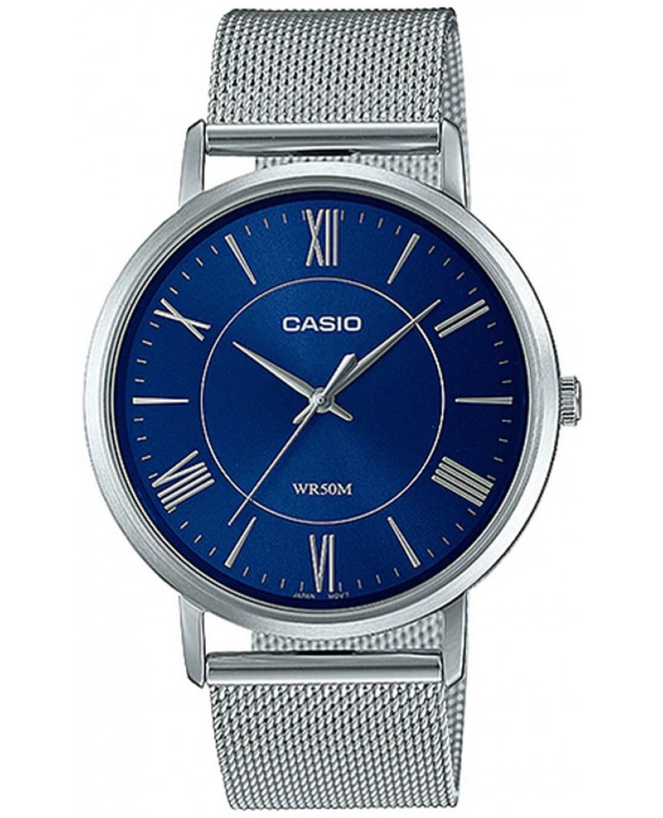 Casio Casio Collection MTP-B110M-2A  MTP-B110M-2A кварцевые мужские часы синий циферблат, браслет нержавеющая сталь — вид спереди