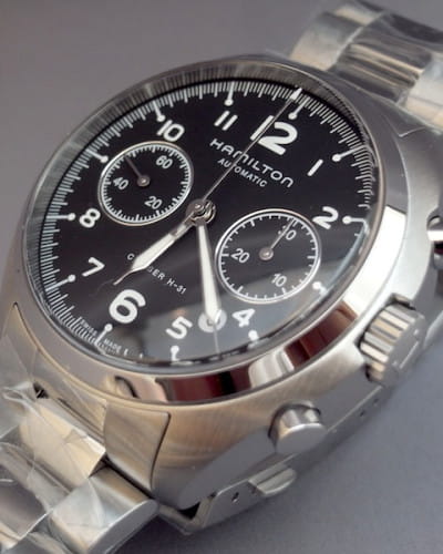 Hamilton Hamilton Khaki Aviation Pilot Pioneer Auto Chrono H76416135, khaki aviation швейцария мужские часы на браслете нержавеющая сталь боковой вид