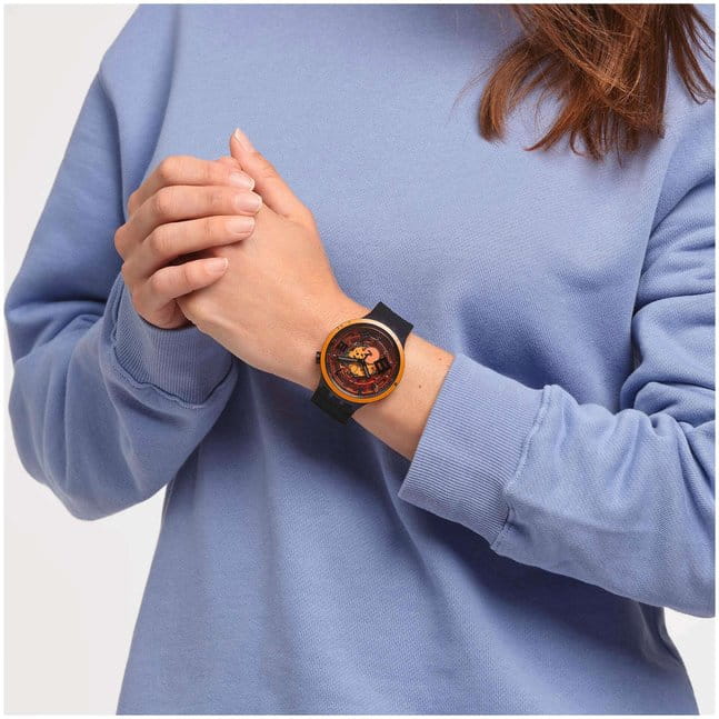 Swatch Swatch Big Bold Lacquered SB01B127 мужские часы оранжевый циферблат на запястье