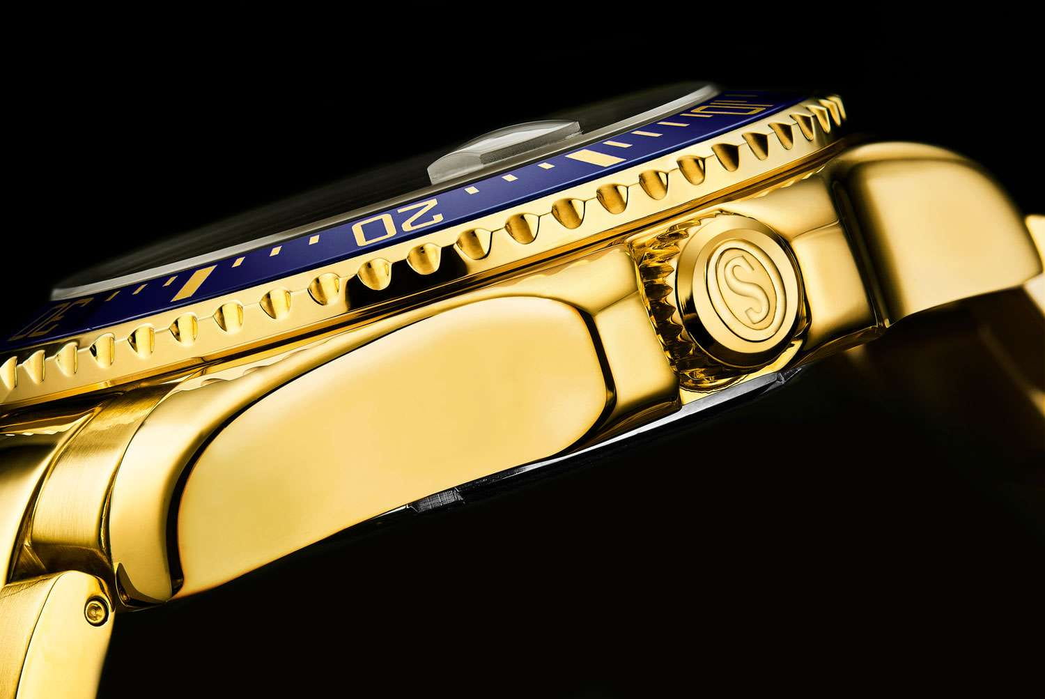 Stuhrling Stuhrling Aquadiver 3950A.8 мужские часы синий циферблат на запястье