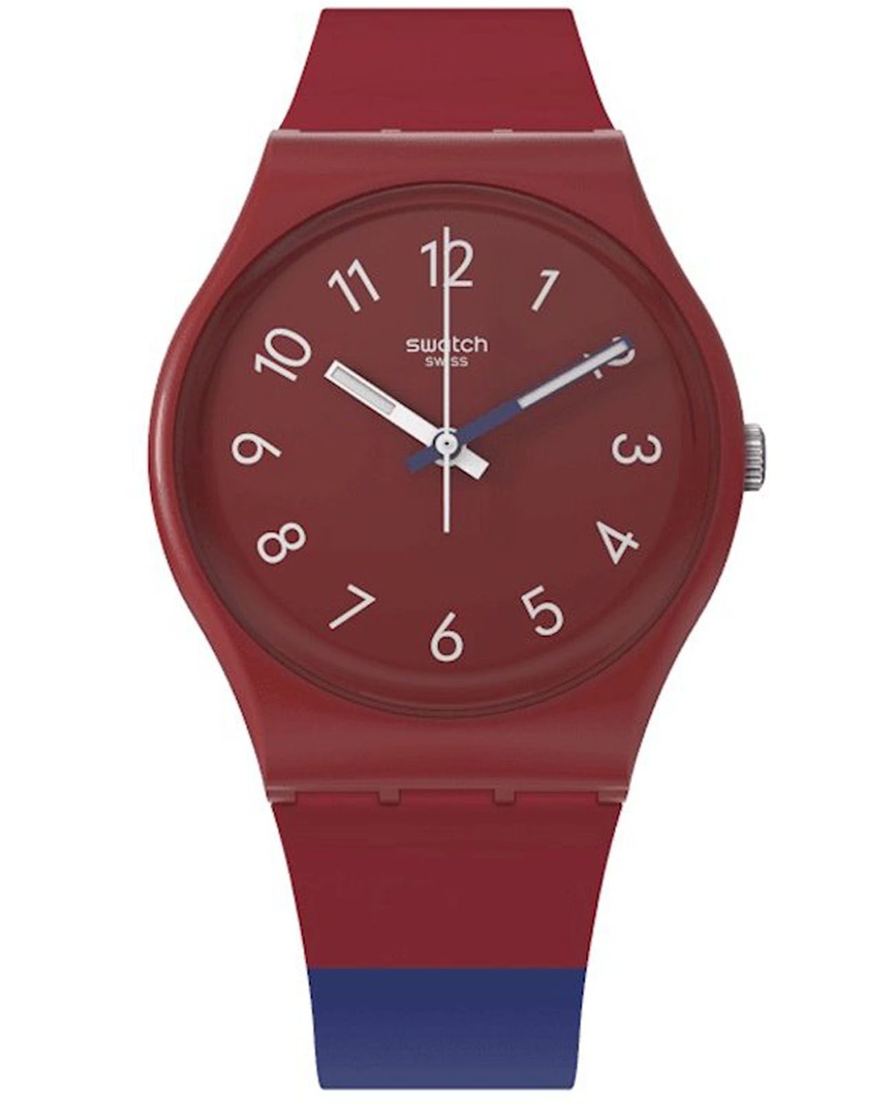 Swatch Swatch Gent Biosourced Standard SO28R112  SO28R112 кварцевые женские часы красный циферблат, браслет силикон — вид спереди