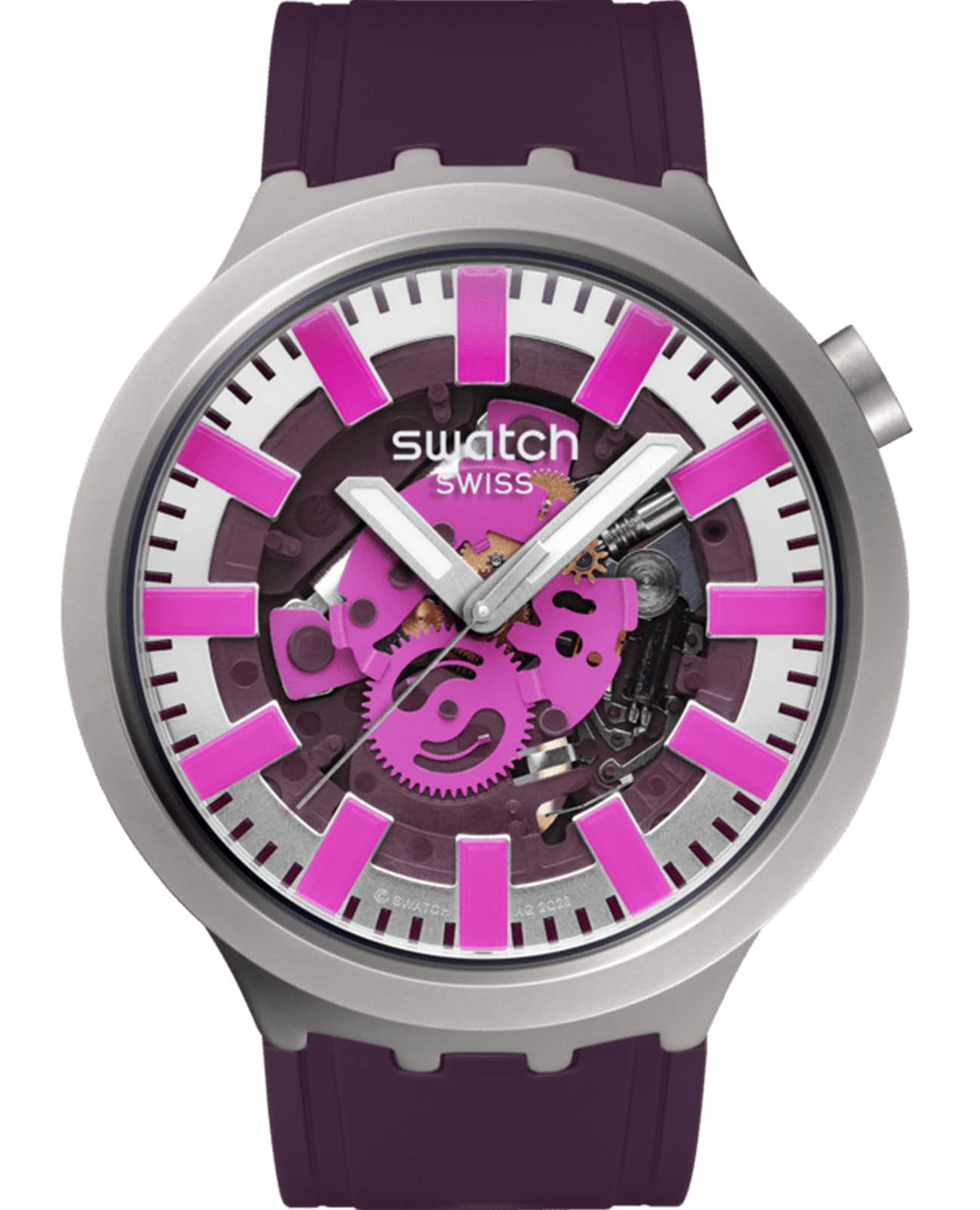 Swatch Swatch Big Bold Irony Standard SB07S120  SB07S120 кварцевые мужские часы  циферблат, браслет резина — вид спереди