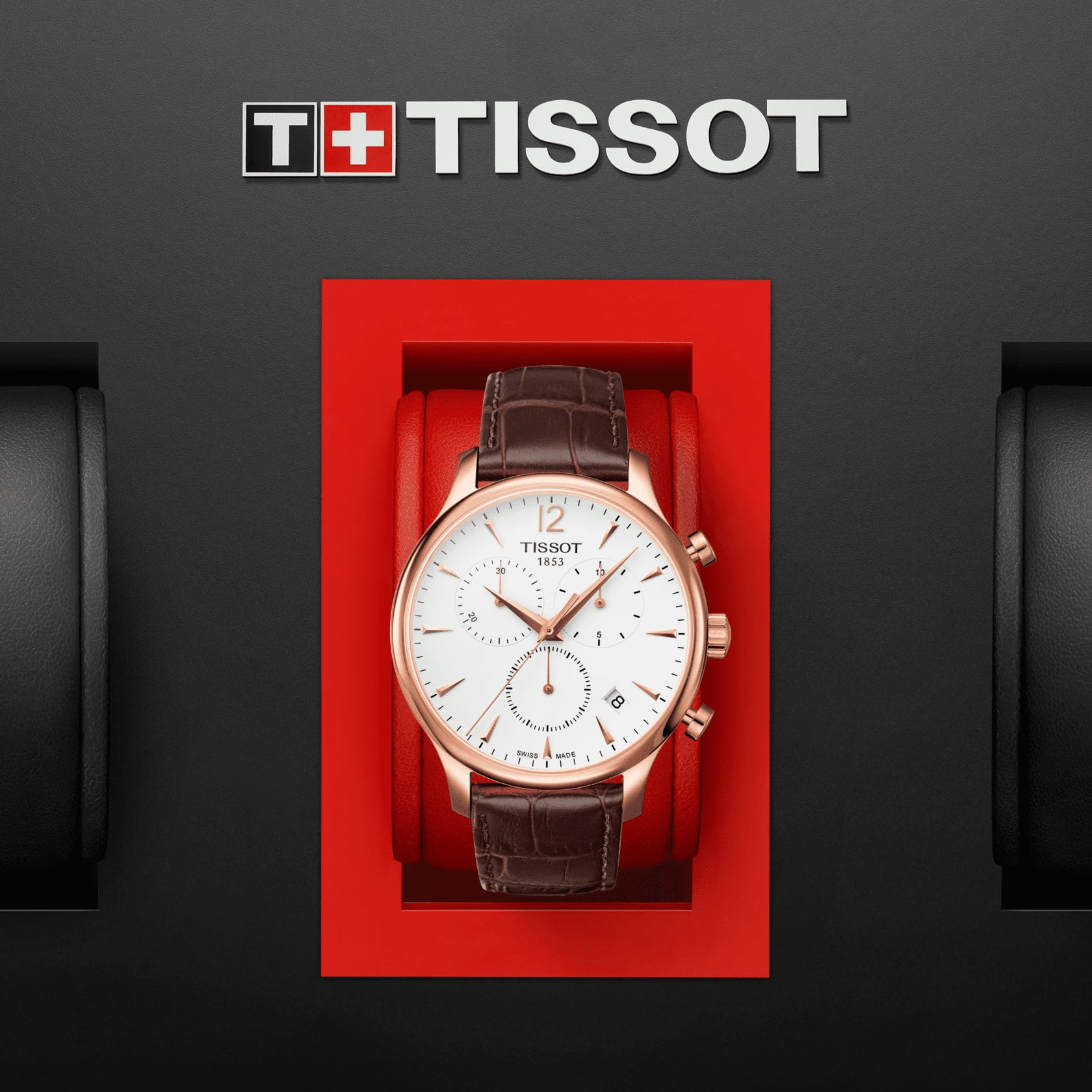 Оригинальные часы Tissot Tissot Tradition Chronograph T063.617.36.037.00 кварцевые калибр механизма eta g10.211 общий вид