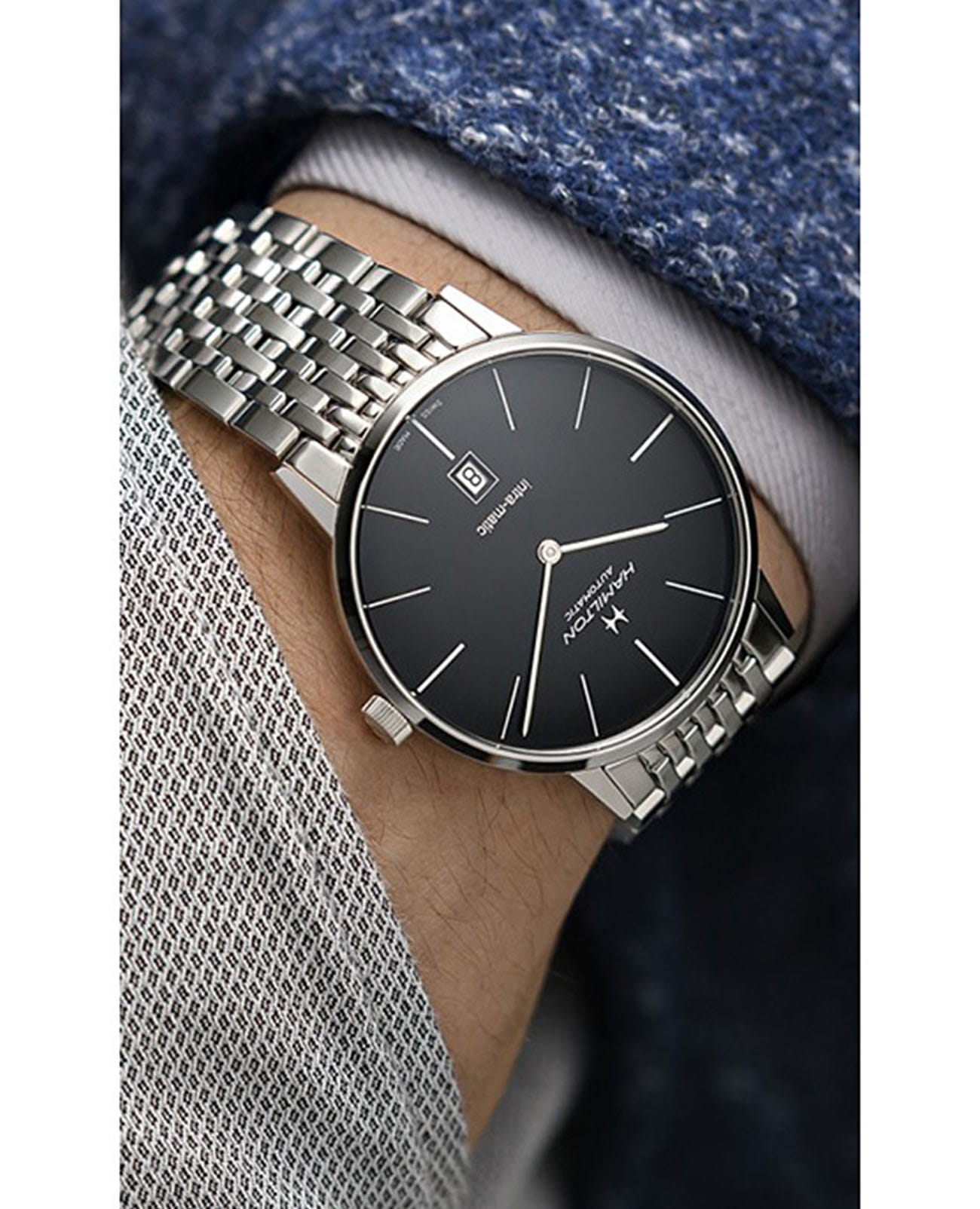 Hamilton Hamilton American Classic Intra-Matic Auto H38755131 , наручные мужские часы фото под углом