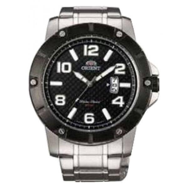 Orient Orient UNE0002B (FUNE0002B)  FUNE0002B  мужские часы черный циферблат, браслет  — вид спереди