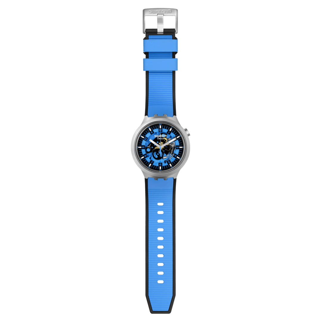 Swatch Swatch Big Bold Irony Lacquered SB07S106 кварцевые мужские часы часы крупный план голубой циферблата