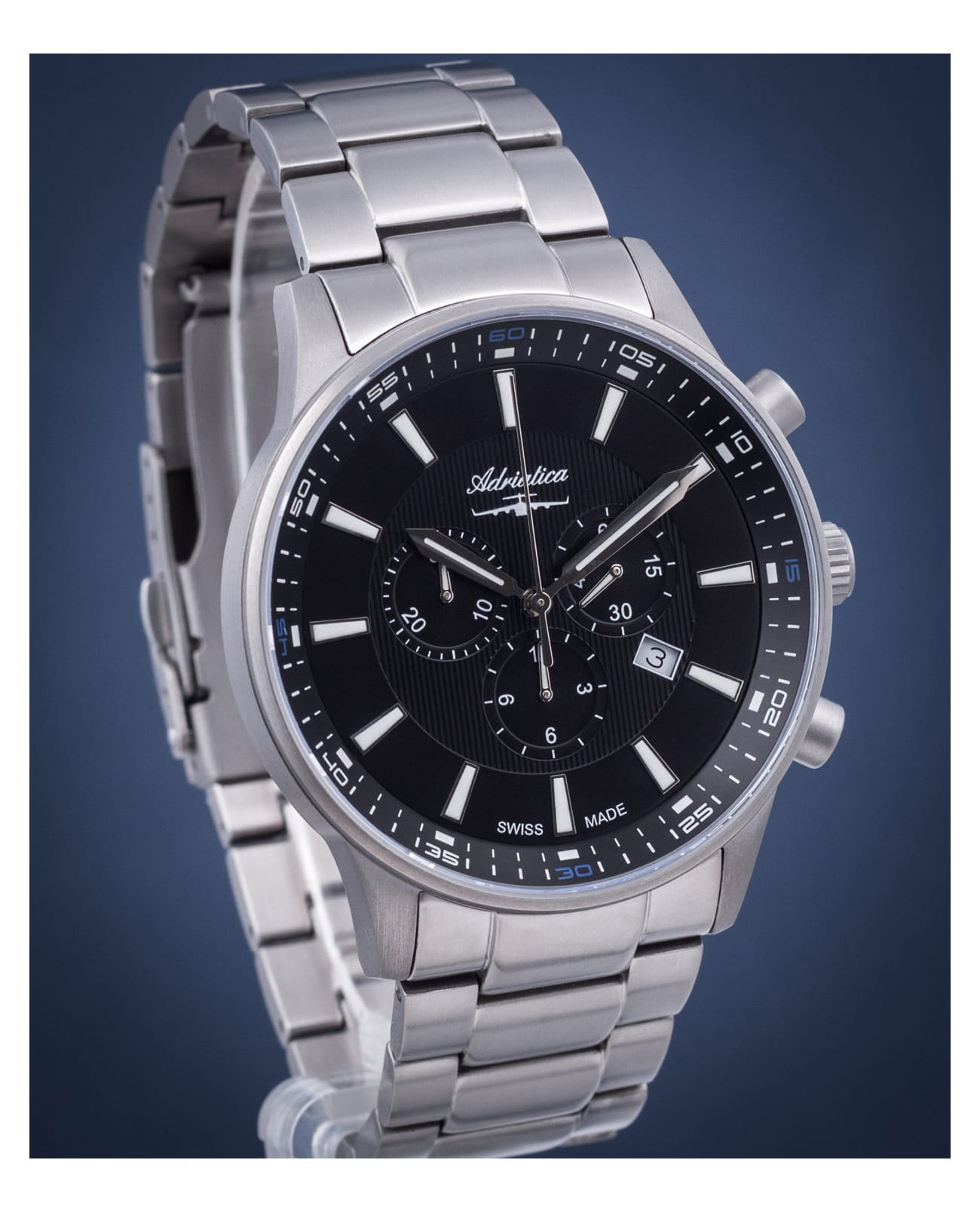 Оригинальные часы Adriatica Adriatica Aviation A8281.4114CH кварцевые калибр механизма ronda 5030 общий вид