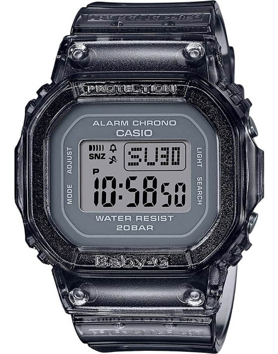 Casio Casio Baby-G BGD-560S-8ER  BGD-560S-8ER кварцевые женские часы серый циферблат, браслет пластик — вид спереди