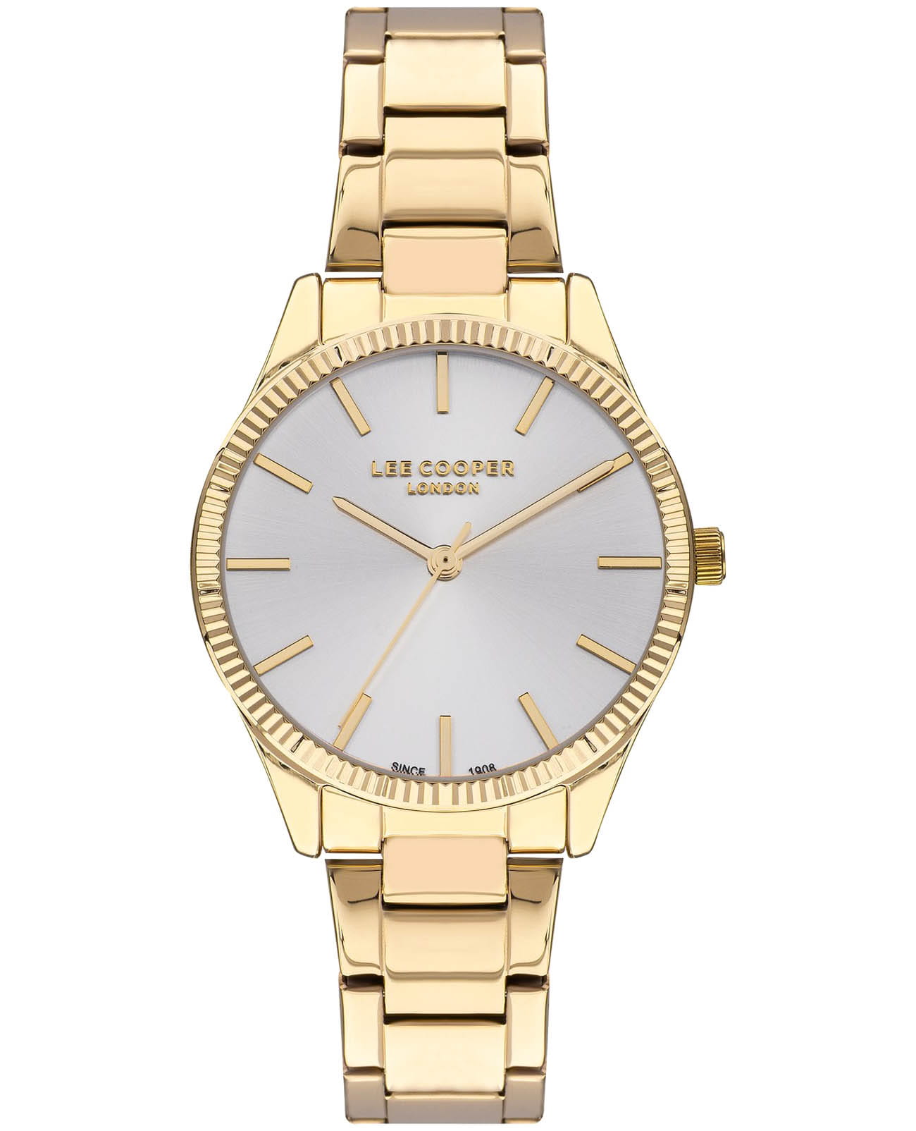 Lee Cooper Lee Cooper LC07543.130  LC07543.130 кварцевые женские часы серебристый циферблат, браслет нержавеющая сталь с ip-покрытием — вид спереди