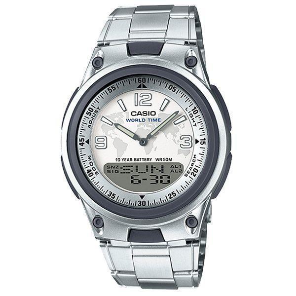 Casio Casio Illuminator AW-80D-7A2  AW-80D-7A2 автокварц (кинетик) мужские часы  циферблат, браслет нержавеющая сталь — вид спереди