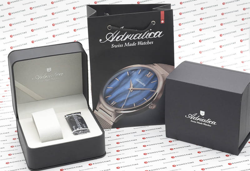 Adriatica Adriatica Aviation A8281.4214CH,  швейцария мужские часы на браслете кожаный боковой вид