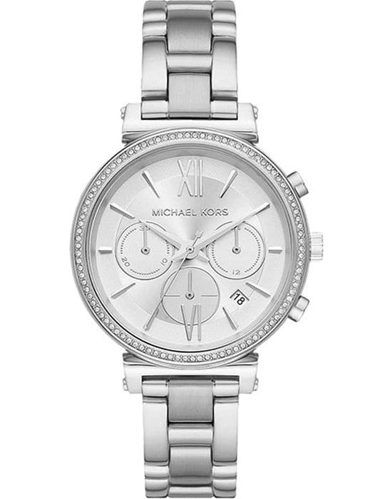 Michael Kors Michael Kors Ritz MK6575  MK6575 кварцевые женские часы серебристый циферблат, браслет  — вид спереди