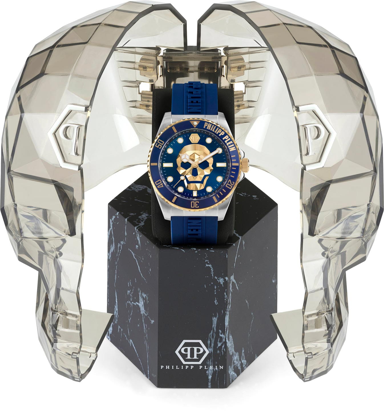 Philipp Plein Philipp Plein The Skull PWOAA0222 мужские часы синий циферблат на запястье