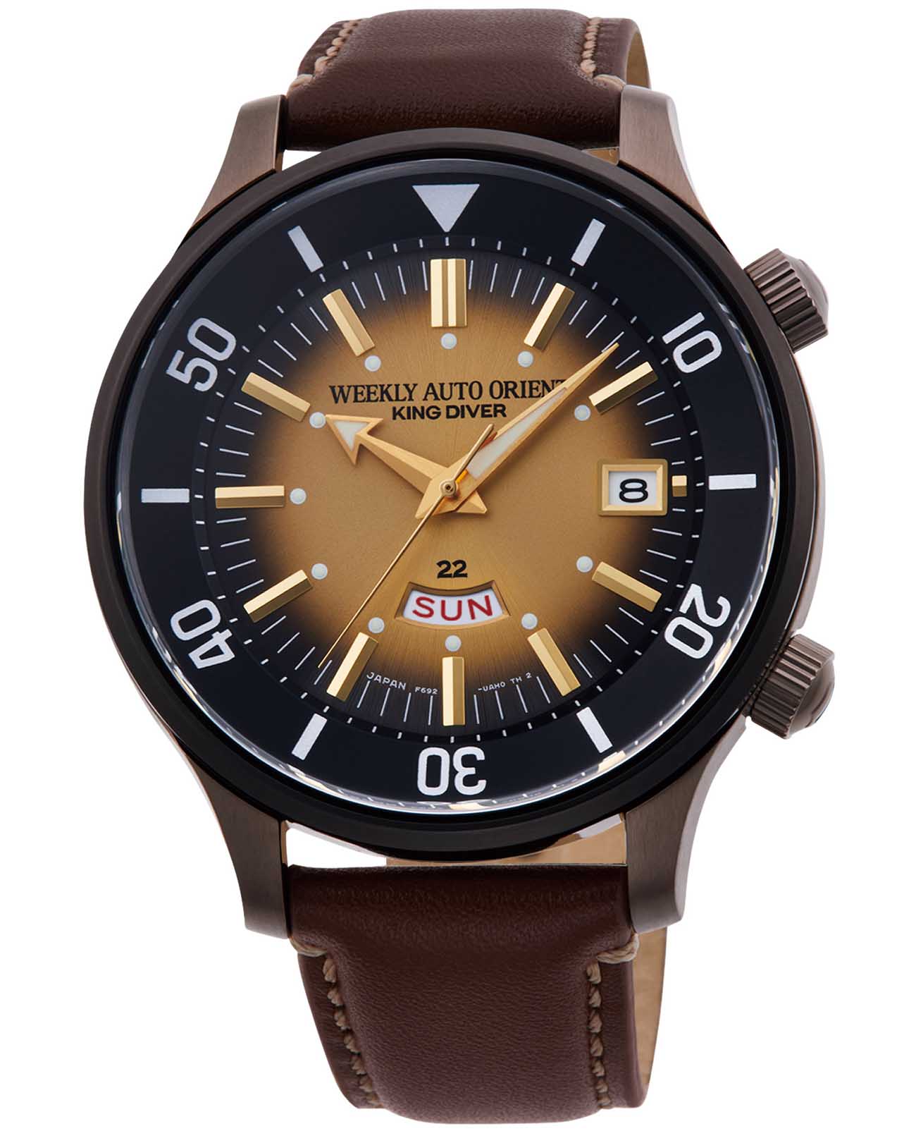 Orient Orient RA-AA0D04G (RN-AA0D04G)  RA-AA0D04G механические мужские часы  циферблат, браслет кожаный — вид спереди