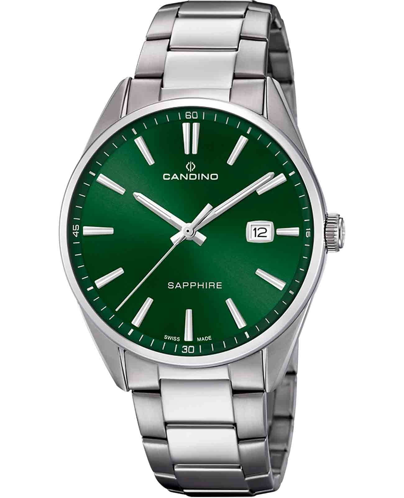 Candino Candino Sportive C4621/B  C4621/B кварцевые мужские часы зеленый циферблат, браслет нержавеющая сталь — вид спереди
