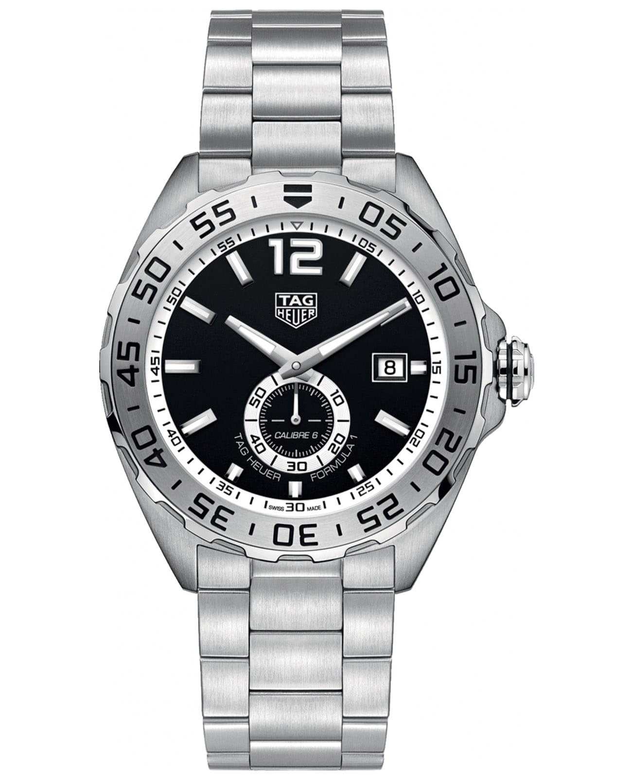 TAG Heuer TAG Heuer Formula 1 WAZ2012.BA0842  WAZ2012.BA0842 механические мужские часы черный циферблат, браслет нержавеющая сталь — вид спереди