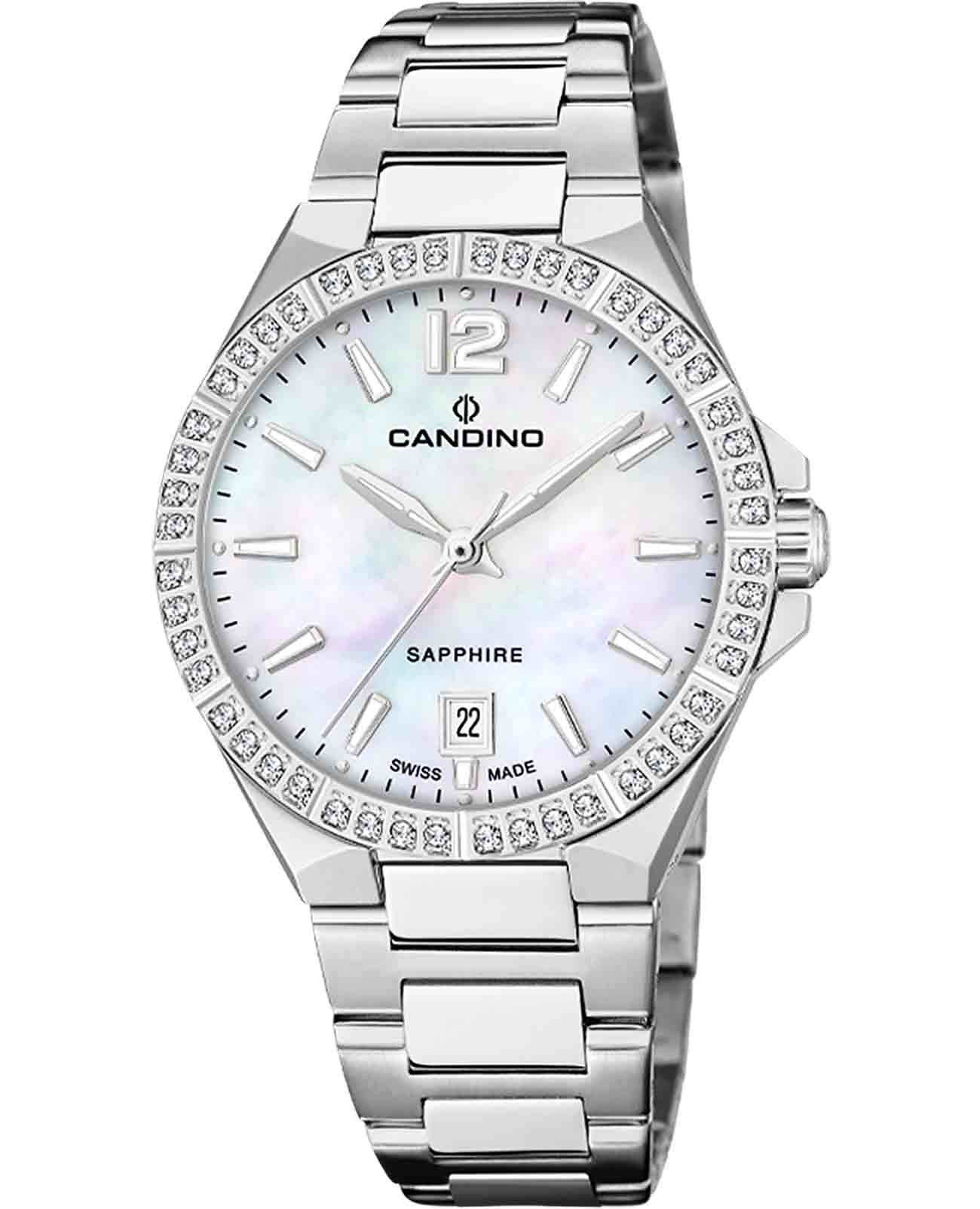 Candino Candino Lady Elegance Date C4760/A  C4760/A кварцевые женские часы перламутровый циферблат, браслет нержавеющая сталь — вид спереди