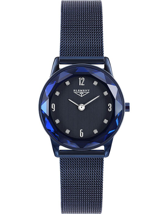 33 Element 33 Element 331515  331515 кварцевые женские часы синий циферблат, браслет сталь с ip покрытием — вид спереди