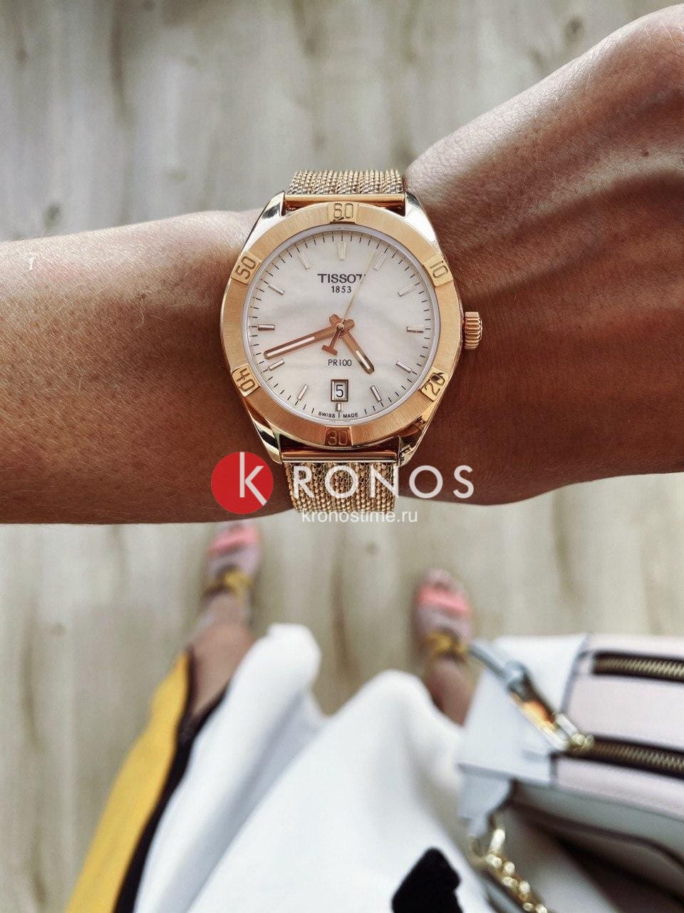 Оригинальные часы Tissot Tissot PR 100 Sport Chic T101.910.33.151.00 кварцевые калибр механизма eta 955.412 общий вид